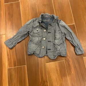 Baby Gap Striped Jean Jacket Toddler Boys 5T Denim Blazer